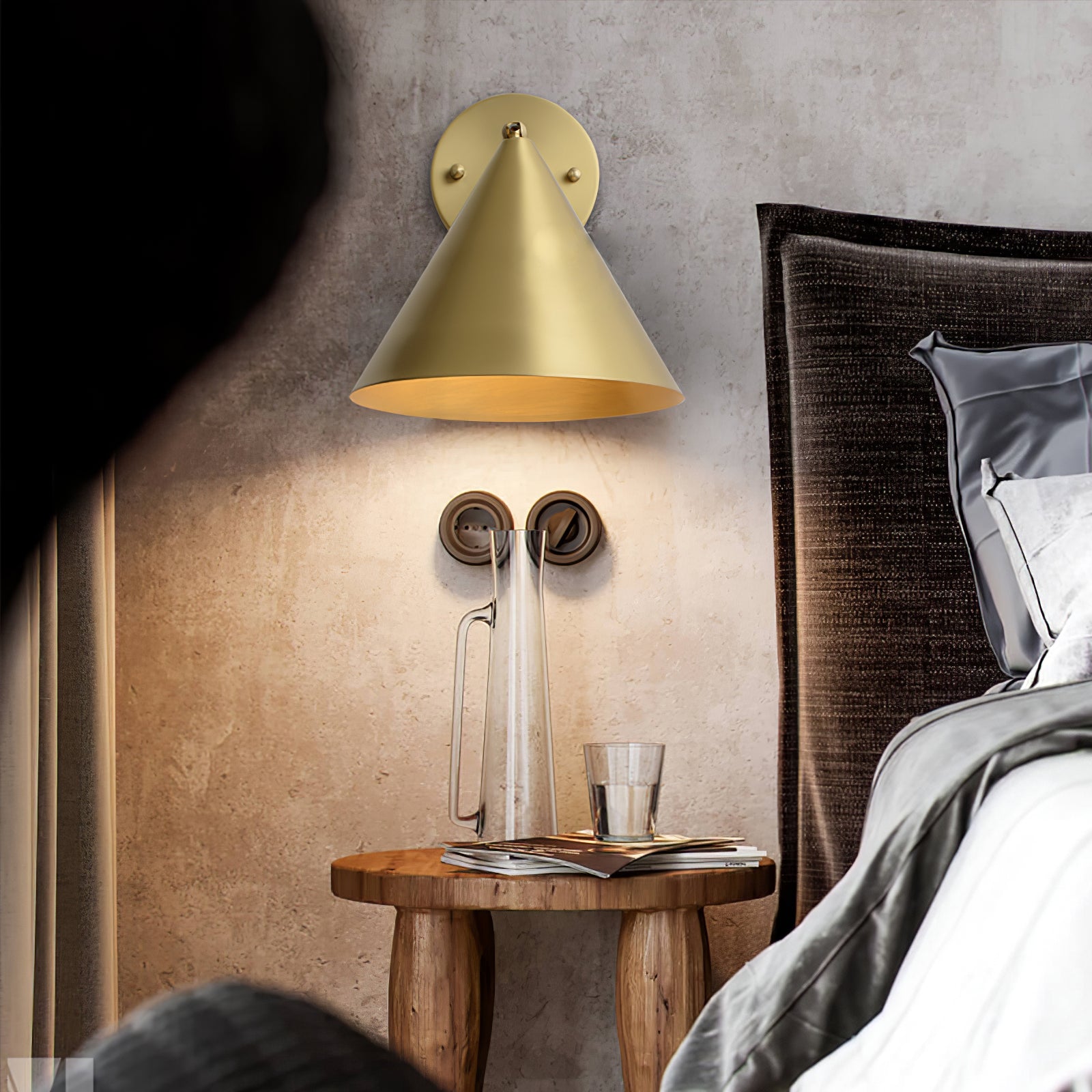 Lustra Wall Lamp Cone Brass Minimalist - Letslighting