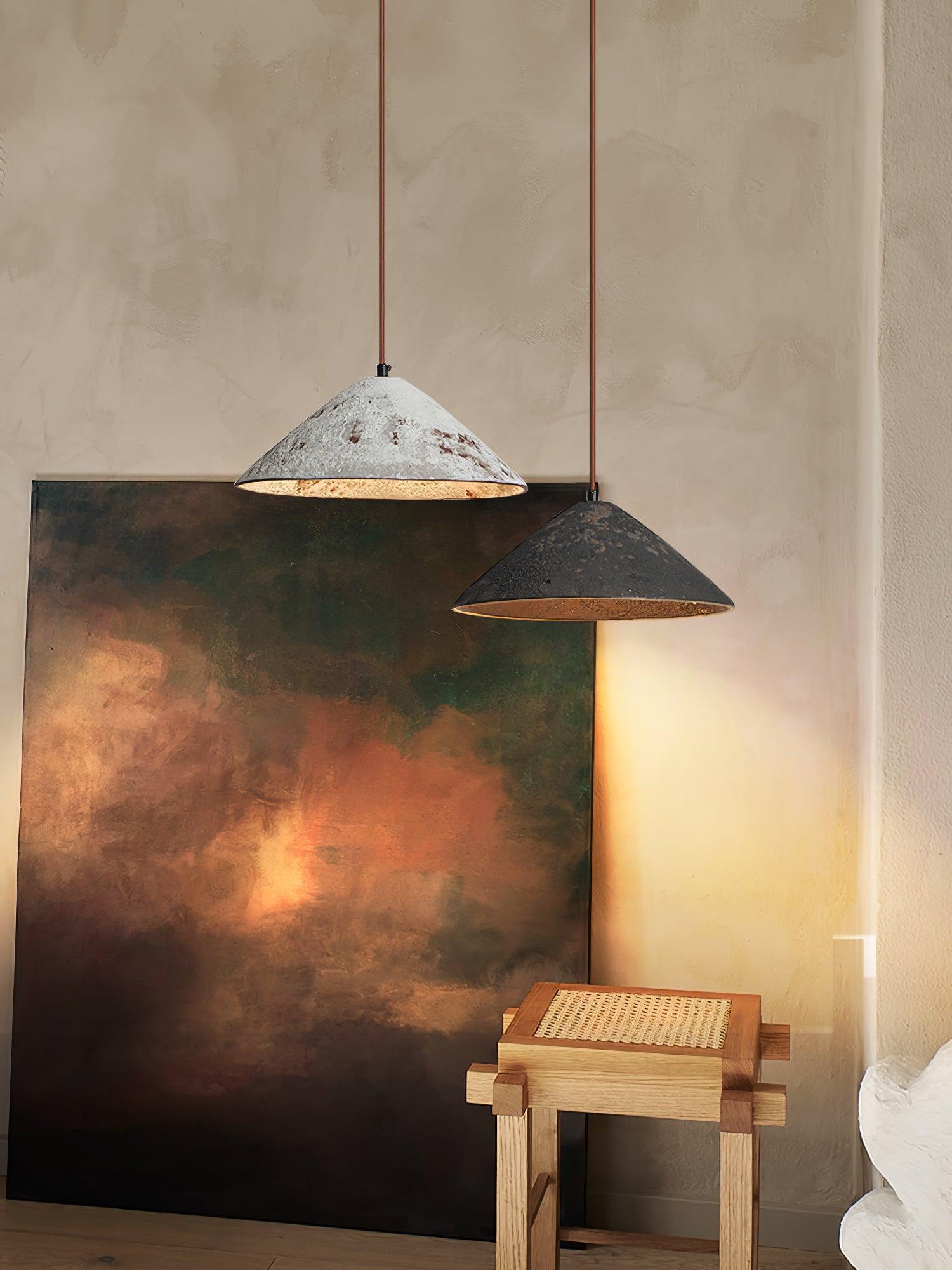 Solara Pendant Lamp Ceramic Cone Rustic Vintage Minimalist - Letslighting
