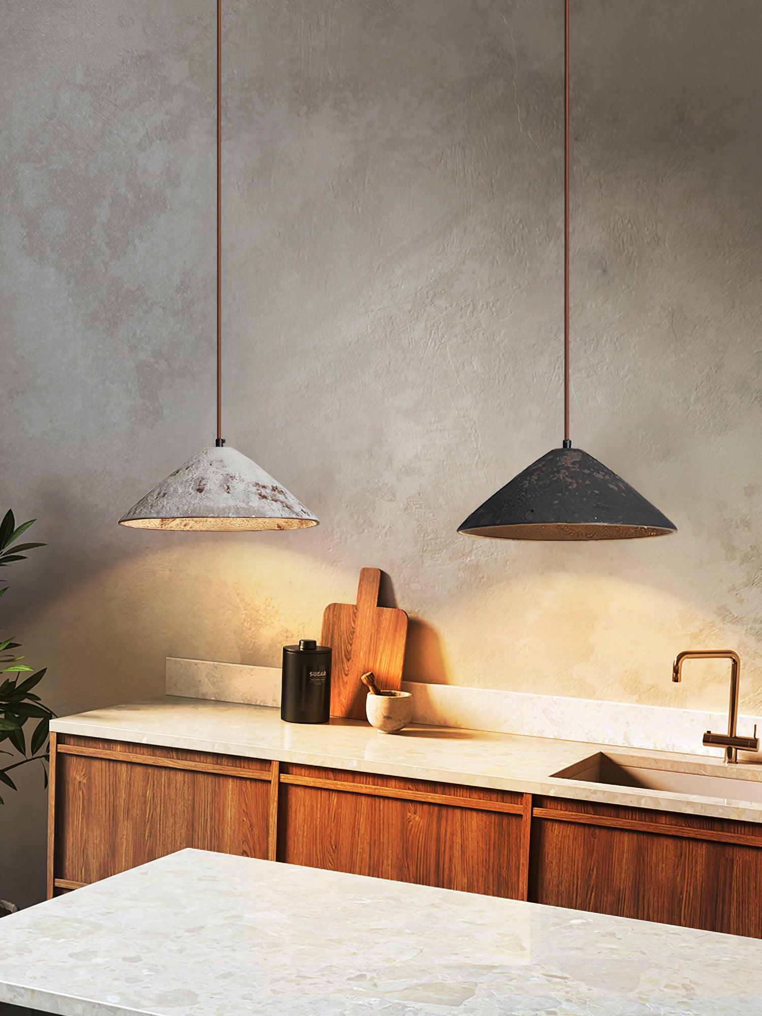 Solara Pendant Lamp Ceramic Cone Rustic Vintage Minimalist - Letslighting