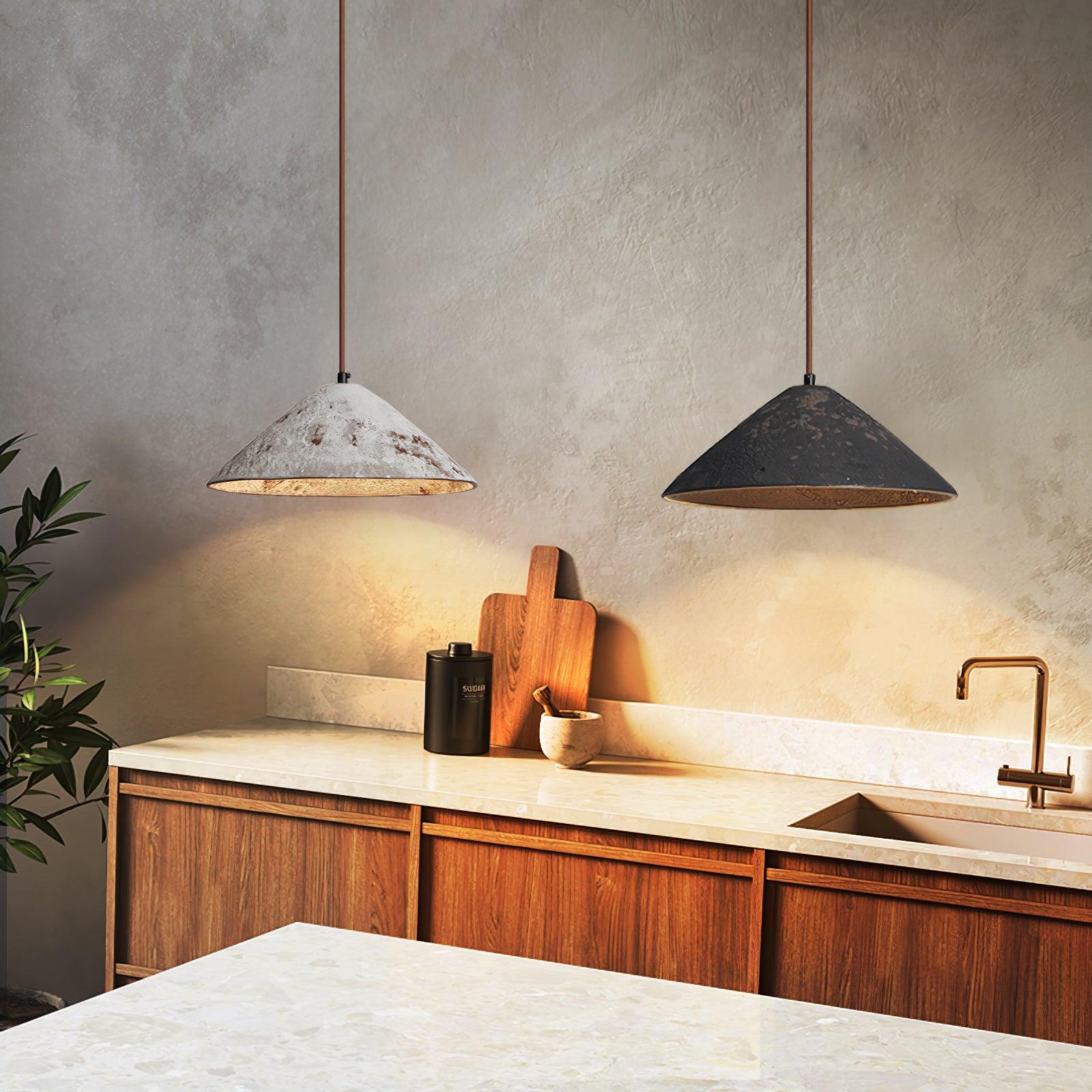 Solara Pendant Lamp Ceramic Cone Rustic Vintage Minimalist - Letslighting