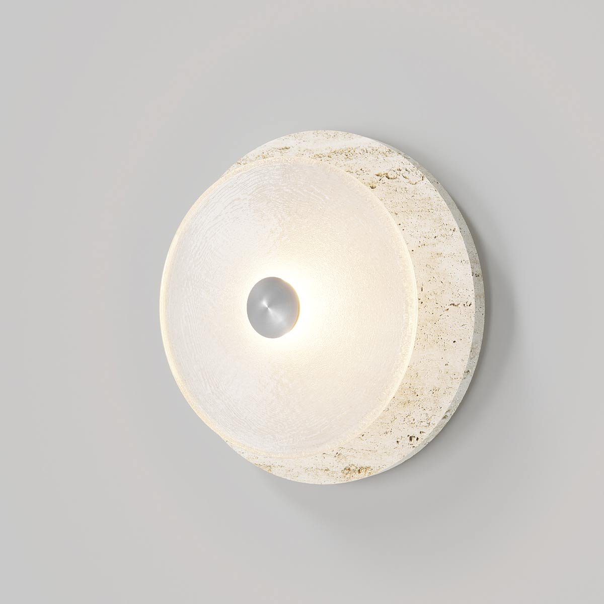 Ether Modern Minimalist Silver Travertine Wall Lamp - Letslighting
