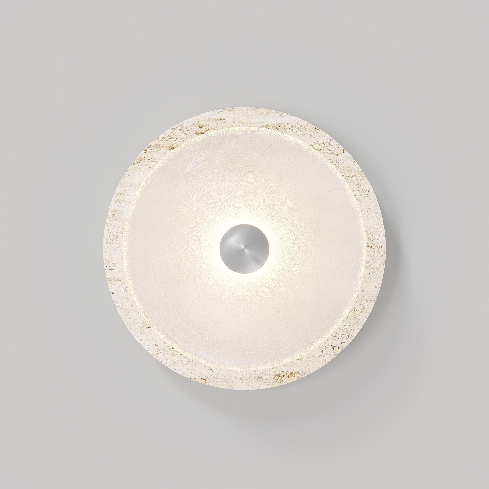 Ether Modern Minimalist Silver Travertine Wall Lamp - Letslighting