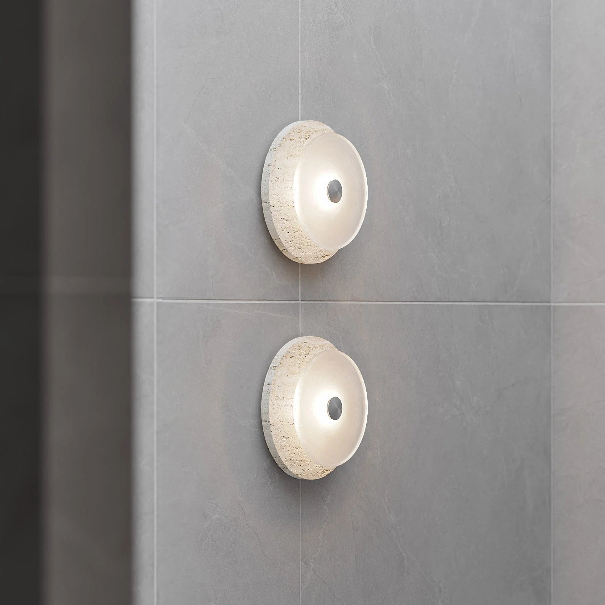 Ether Modern Minimalist Silver Travertine Wall Lamp - Letslighting