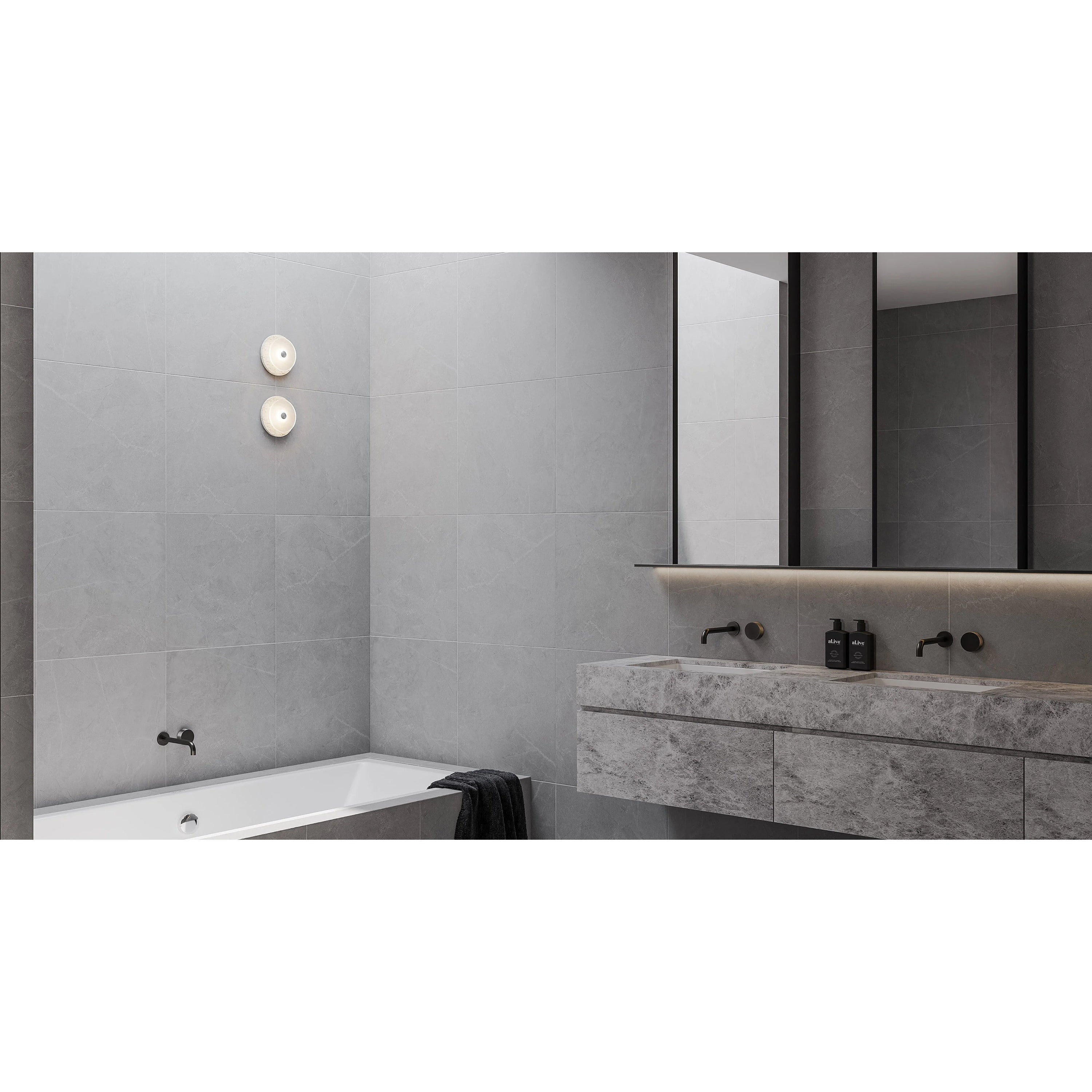 Ether Modern Minimalist Silver Travertine Wall Lamp - Letslighting