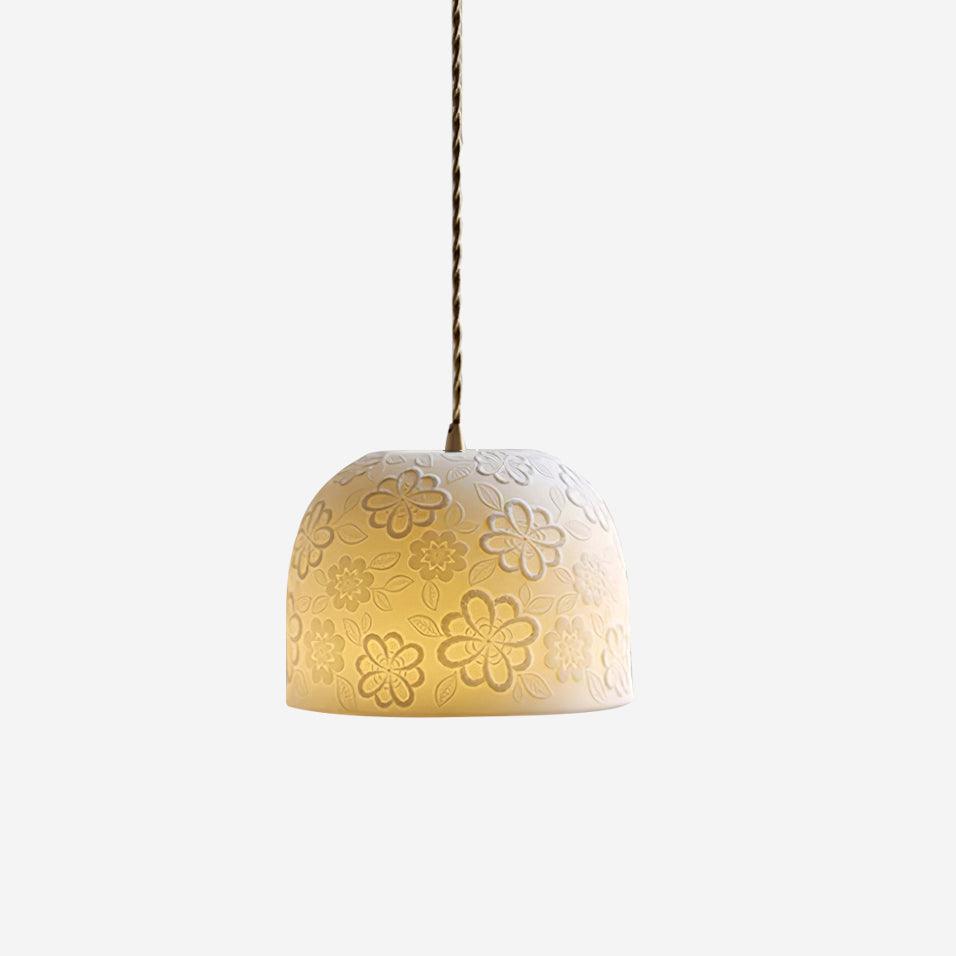 Corals Pendant Lamp Floral-Embossed Ceramic - Letslighting