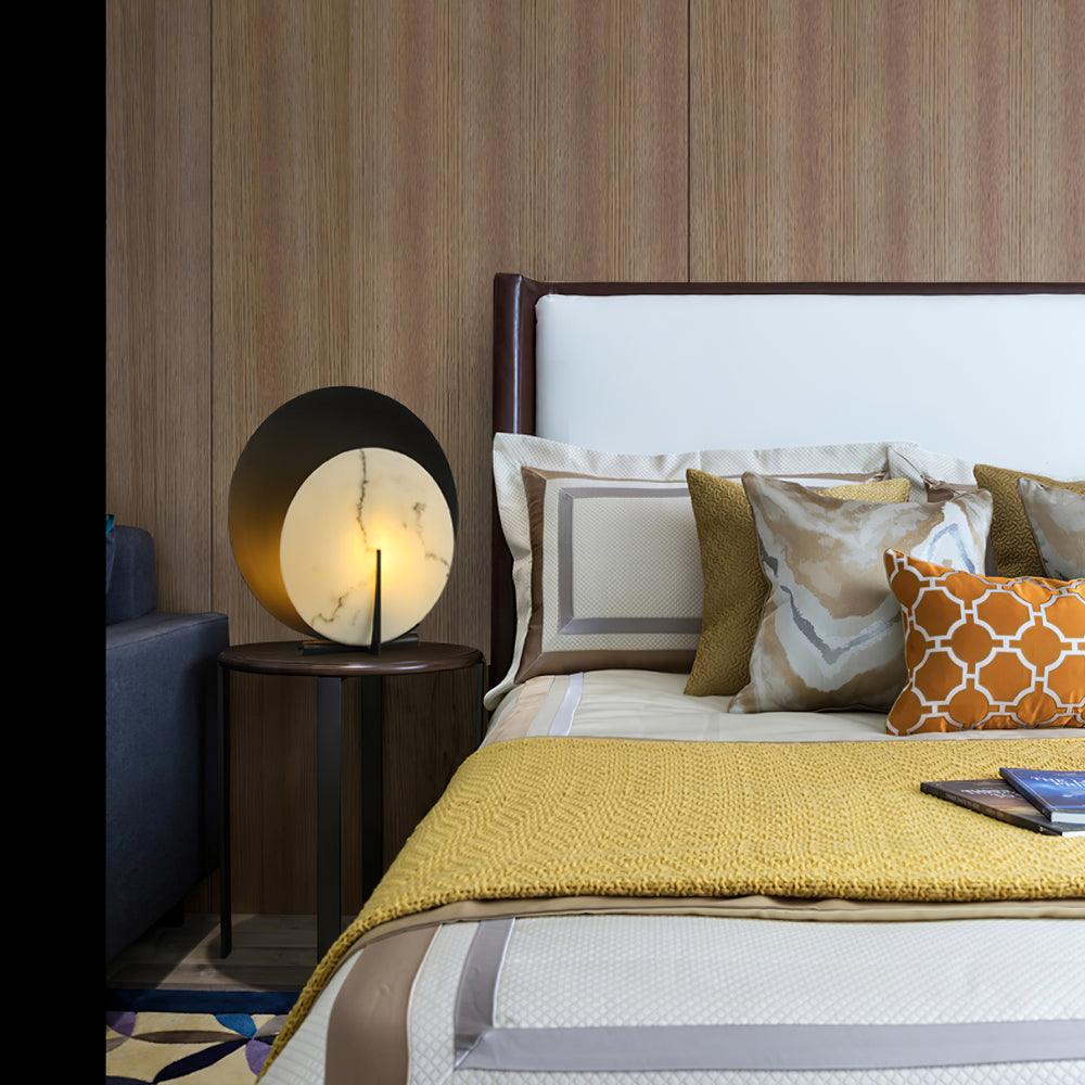 Zorinisra Half Moon Alabaster Table Lamp - Letslighting