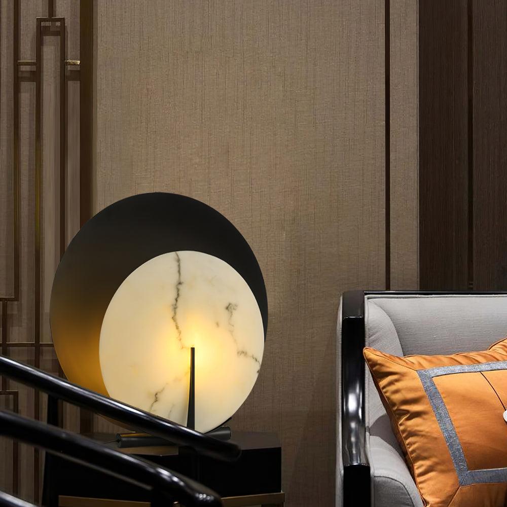 Zorinisra Half Moon Alabaster Table Lamp - Letslighting