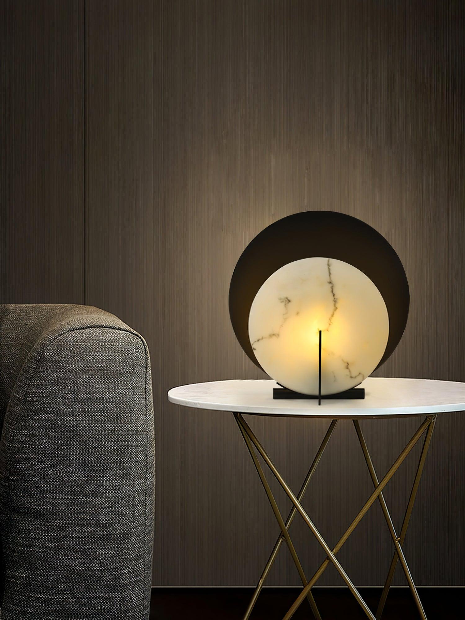 Zorinisra Half Moon Alabaster Table Lamp - Letslighting