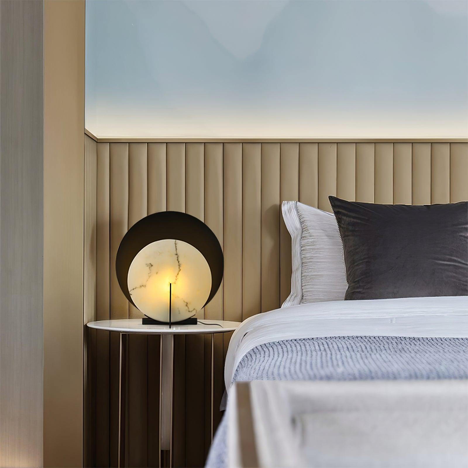 Zorinisra Half Moon Alabaster Table Lamp - Letslighting