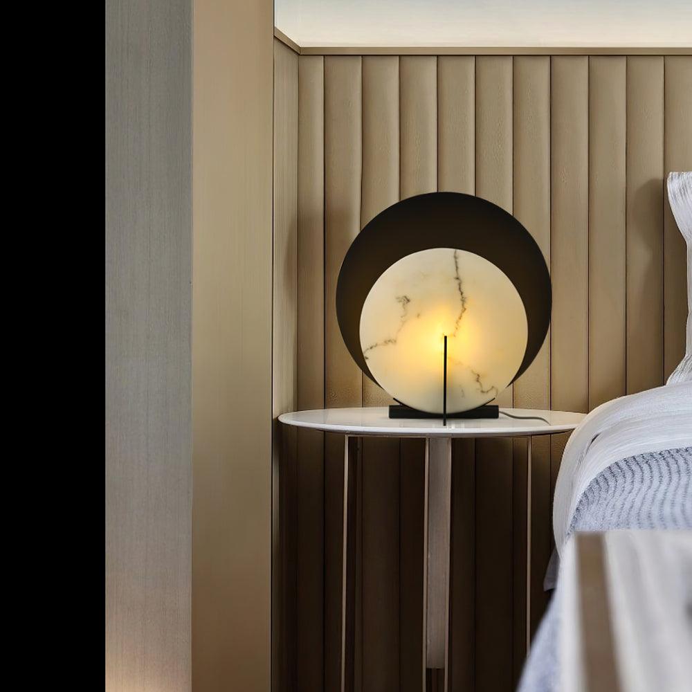 Zorinisra Half Moon Alabaster Table Lamp - Letslighting
