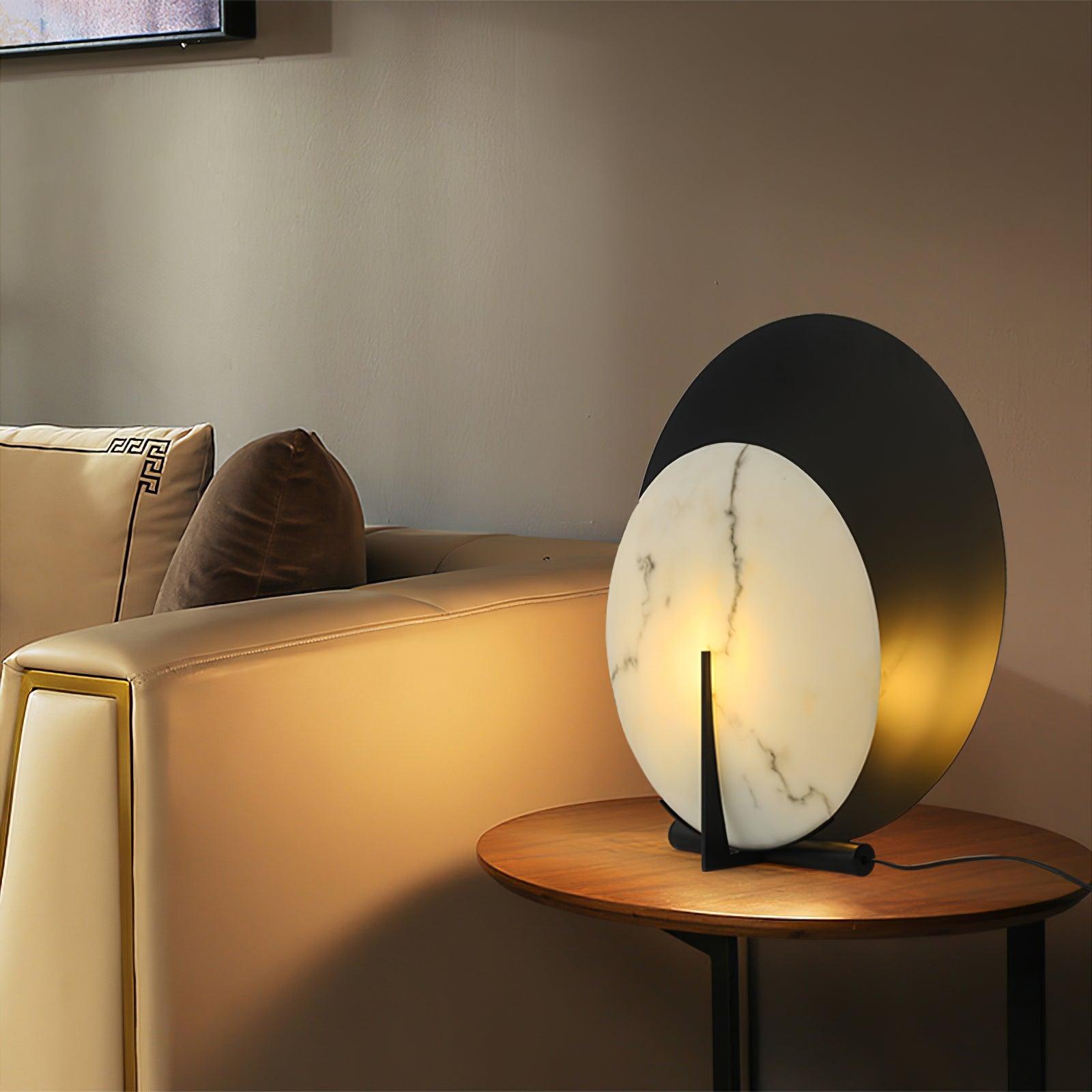 Zorinisra Half Moon Alabaster Table Lamp - Letslighting