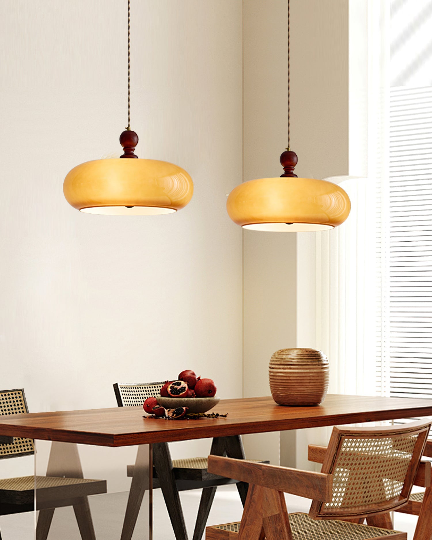 Eldom Amber Glass Shade Pendant Light - Letslighting