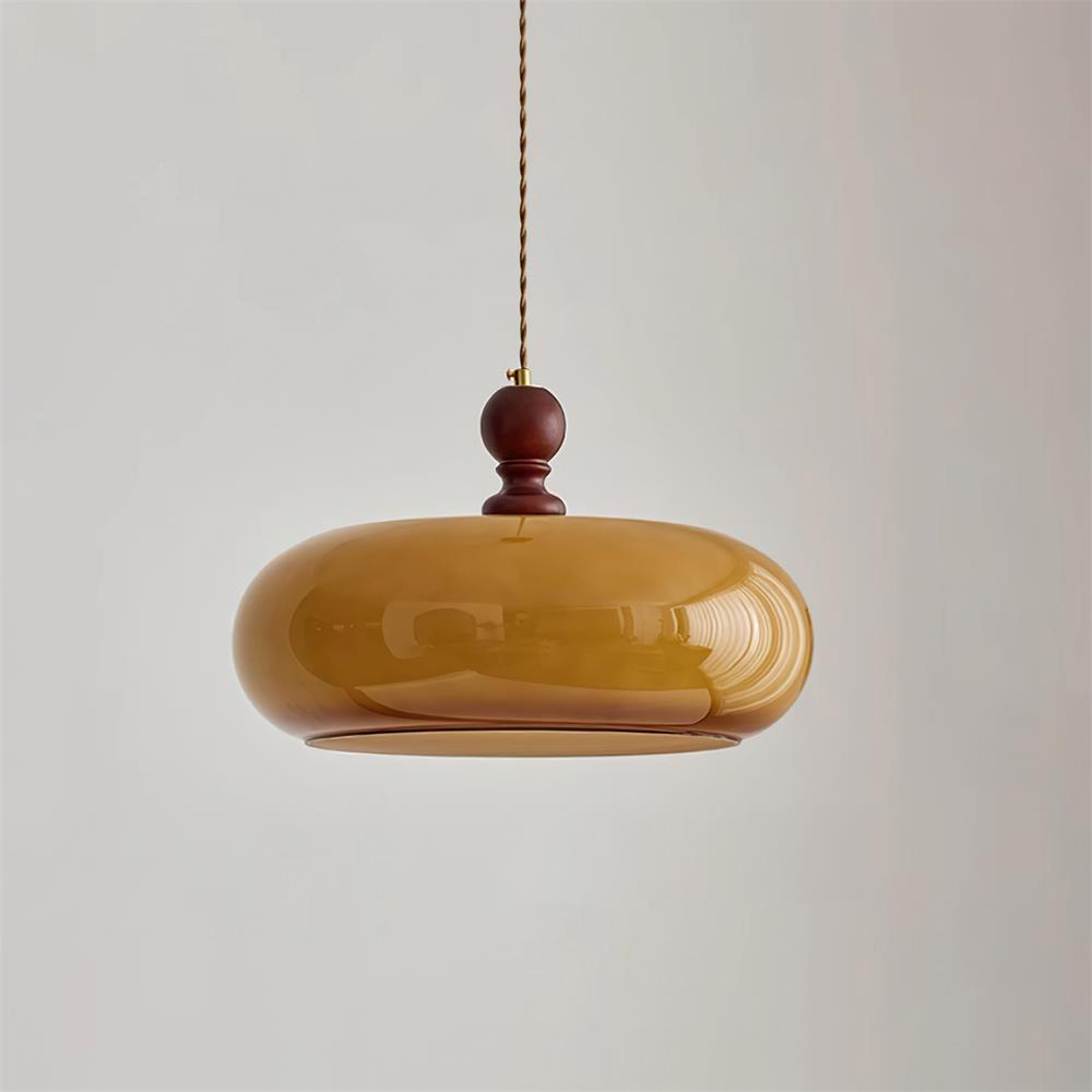 Eldom Amber Glass Shade Pendant Light - Letslighting