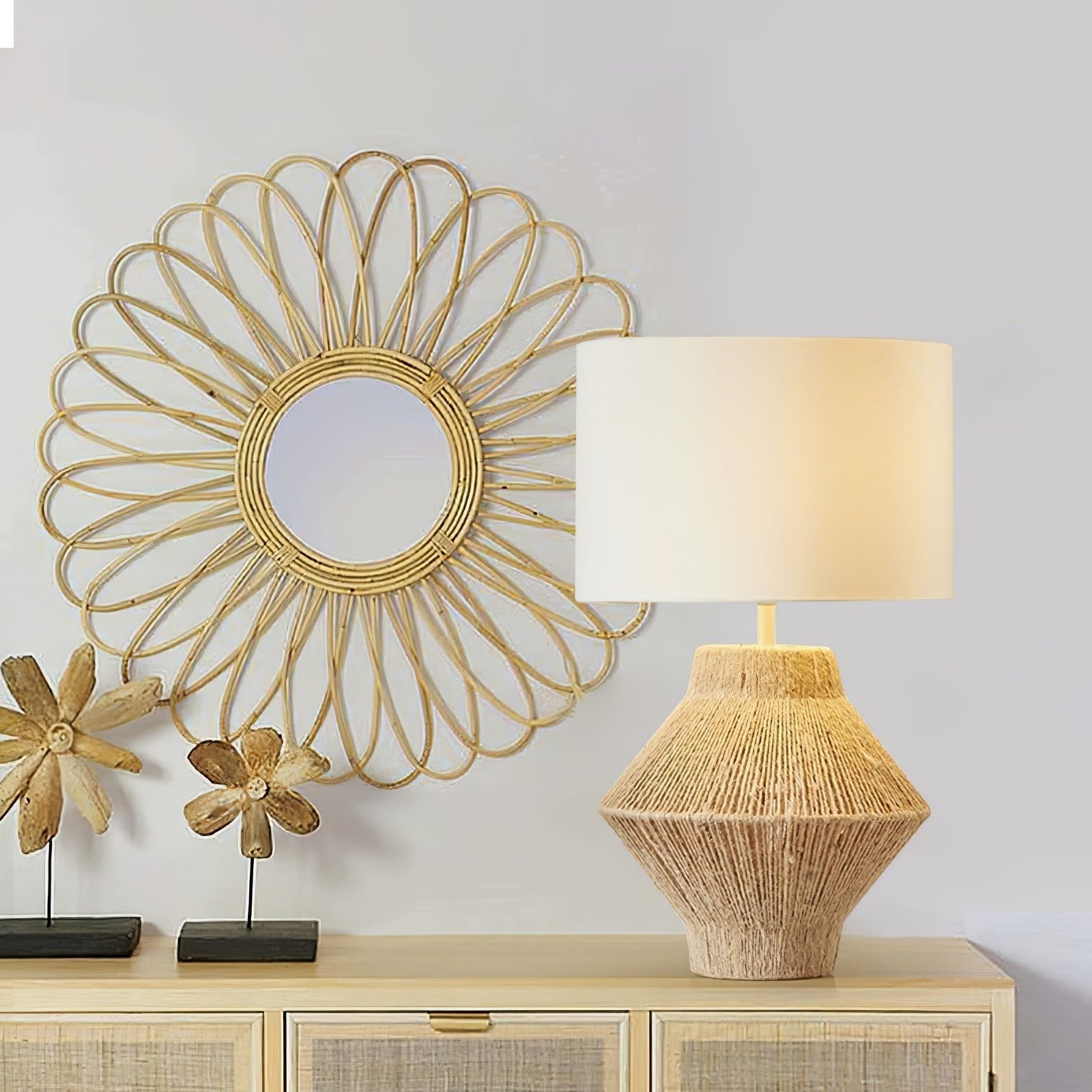 Obsidian Fabric Rustic Table Lamp - Letslighting