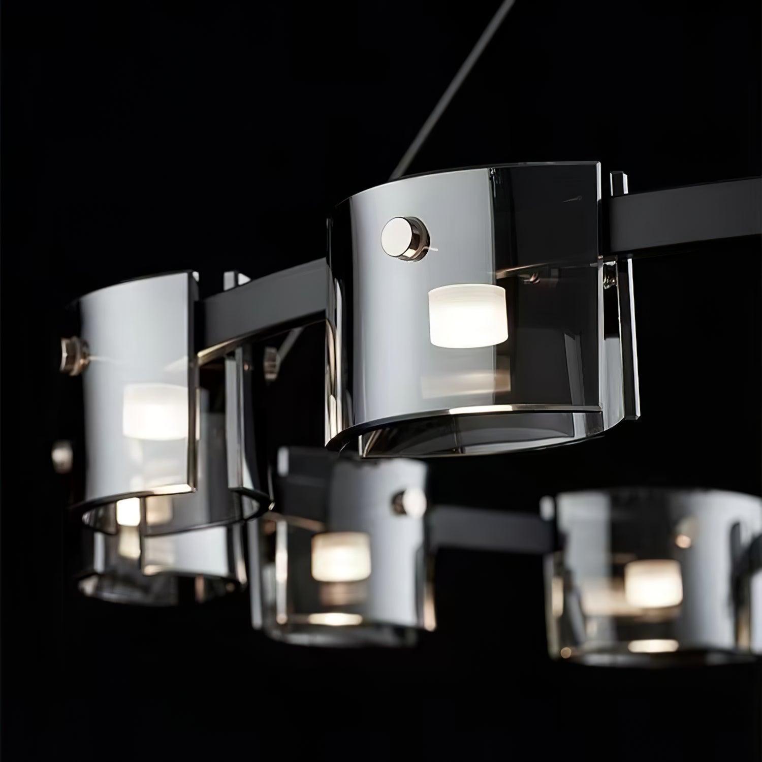 Lustra Chandelier Circular Glass Iron Arms - Letslighting