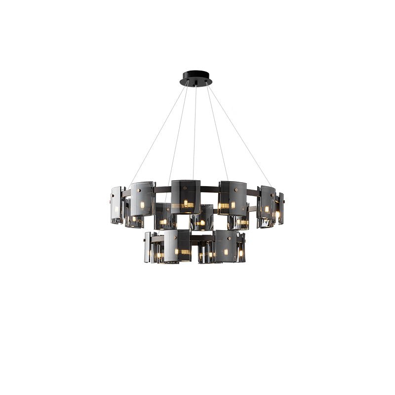 Lustra Chandelier Circular Glass Iron Arms - Letslighting
