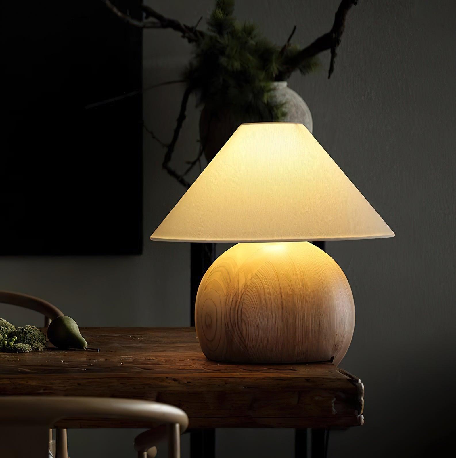 Halise Wood Organic Table Lamp - Letslighting
