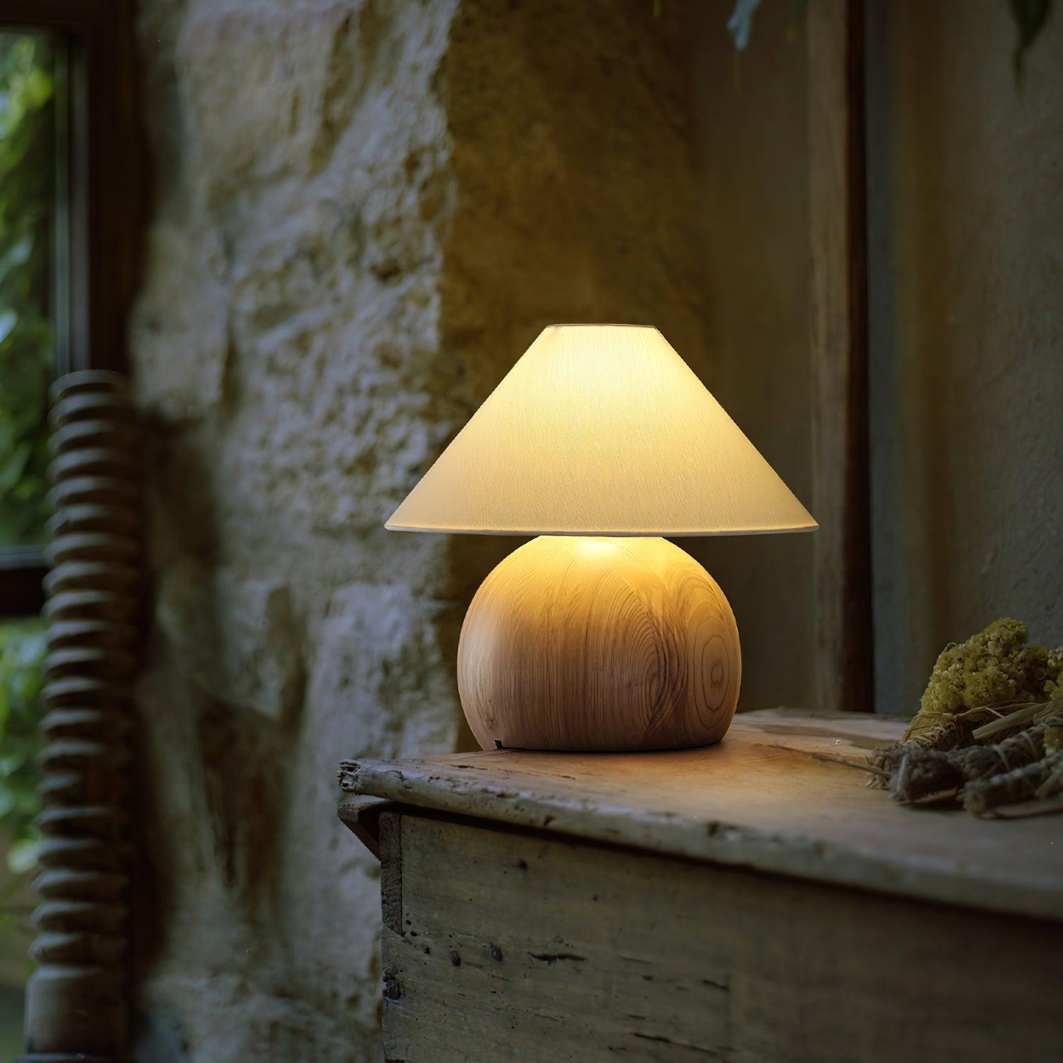 Halise Wood Organic Table Lamp - Letslighting