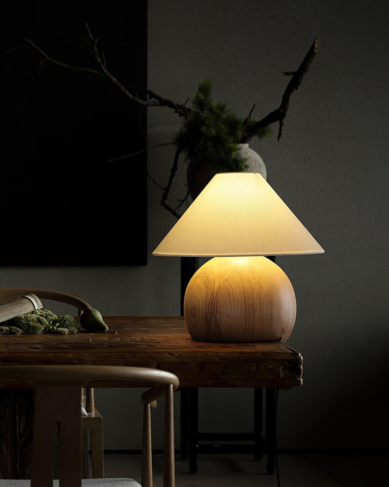 Halise Wood Organic Table Lamp - Letslighting