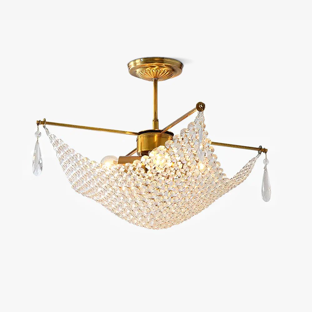 Lustra Chandelier with Crystal Strands and Crystal - Letslighting