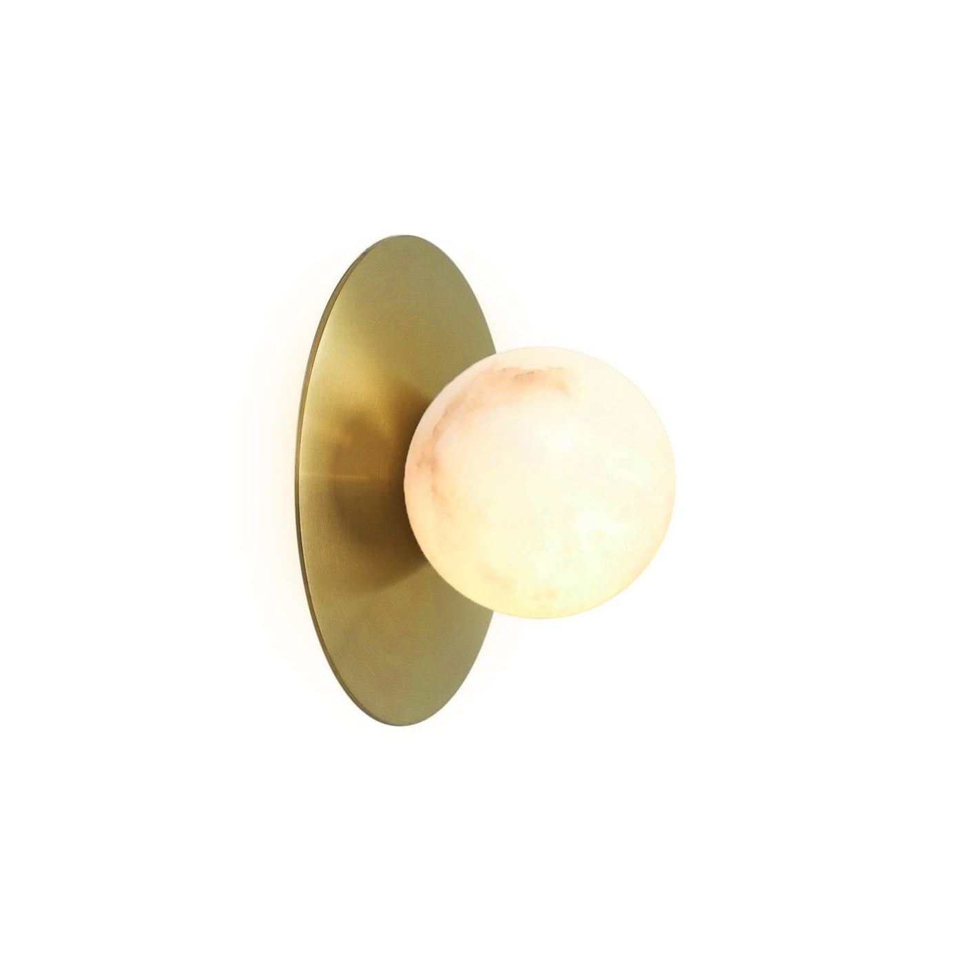 Glow Modern Minimalist Round Alabaster Sconce Wall Lamp - Letslighting