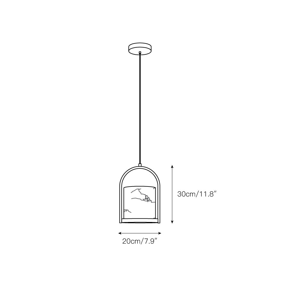 Jewel Modern Minimalist Brass Alabaster Pendant Light - Letslighting