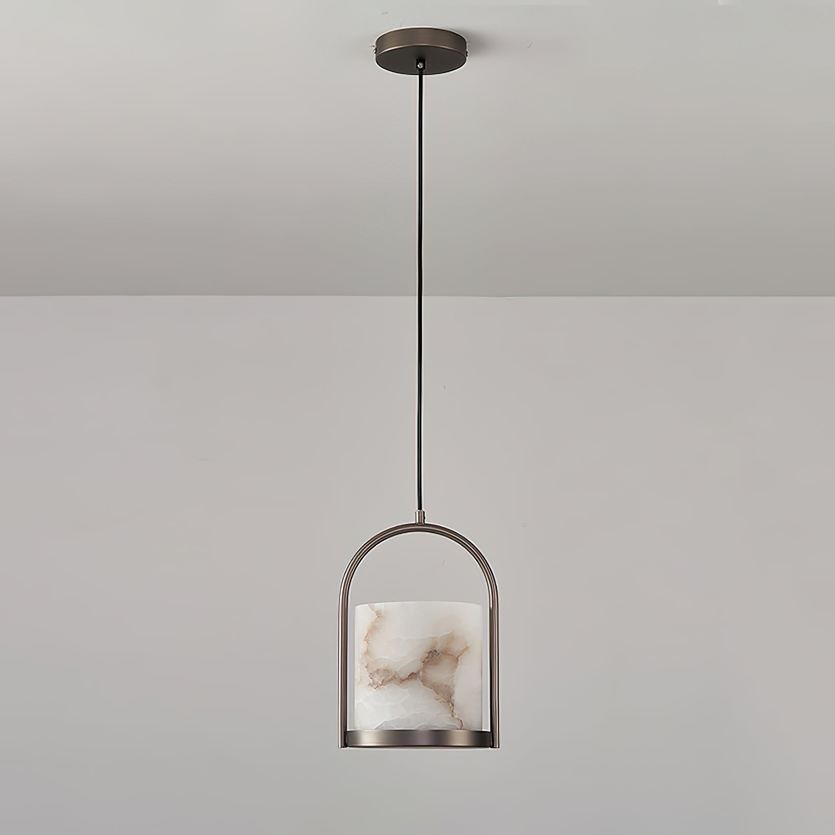 Jewel Modern Minimalist Brass Alabaster Pendant Light - Letslighting
