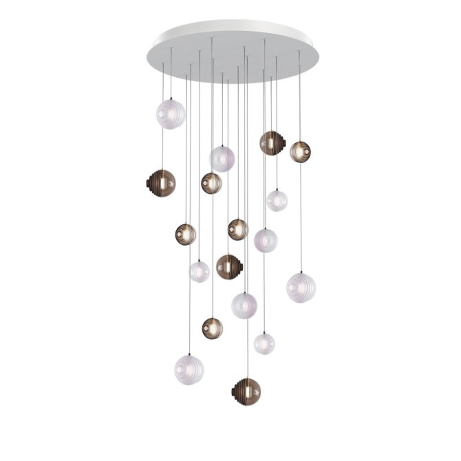 Cascade Modern Metal & Glass Chandelier