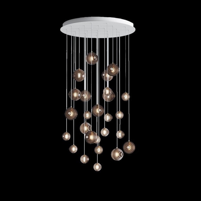 Cascade Modern Metal & Glass Chandelier