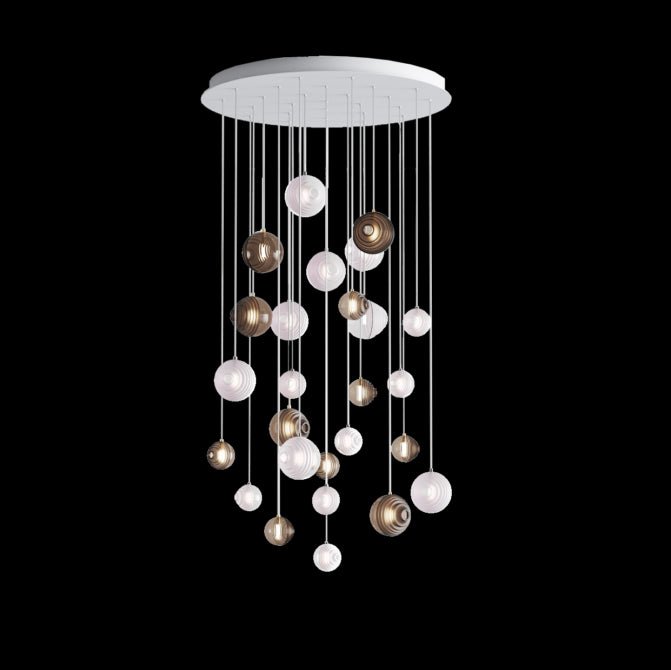 Cascade Modern Metal & Glass Chandelier