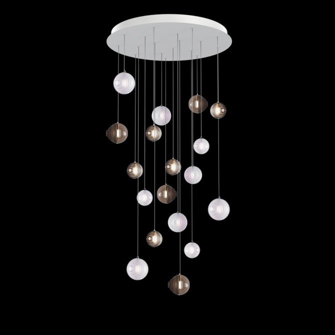 Cascade Modern Metal & Glass Chandelier