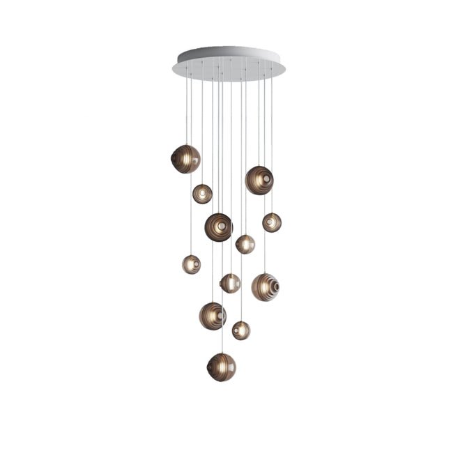 Cascade Modern Metal & Glass Chandelier
