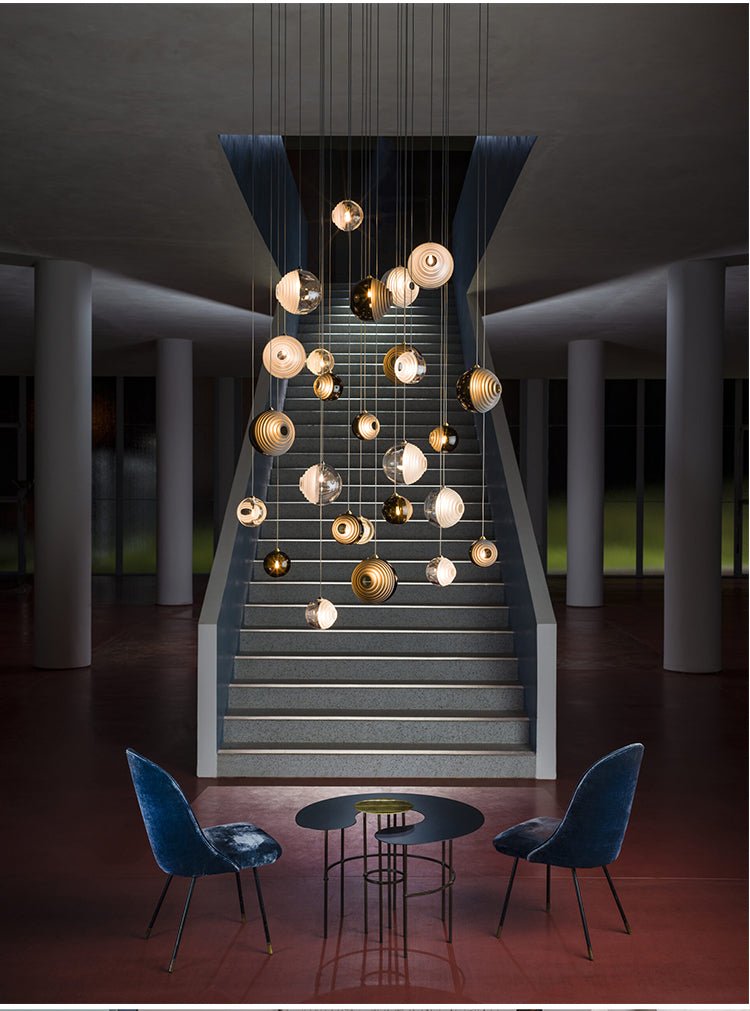 Cascade Modern Metal & Glass Chandelier