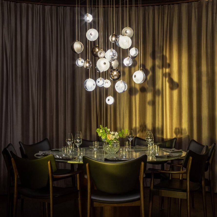 Cascade Modern Metal & Glass Chandelier