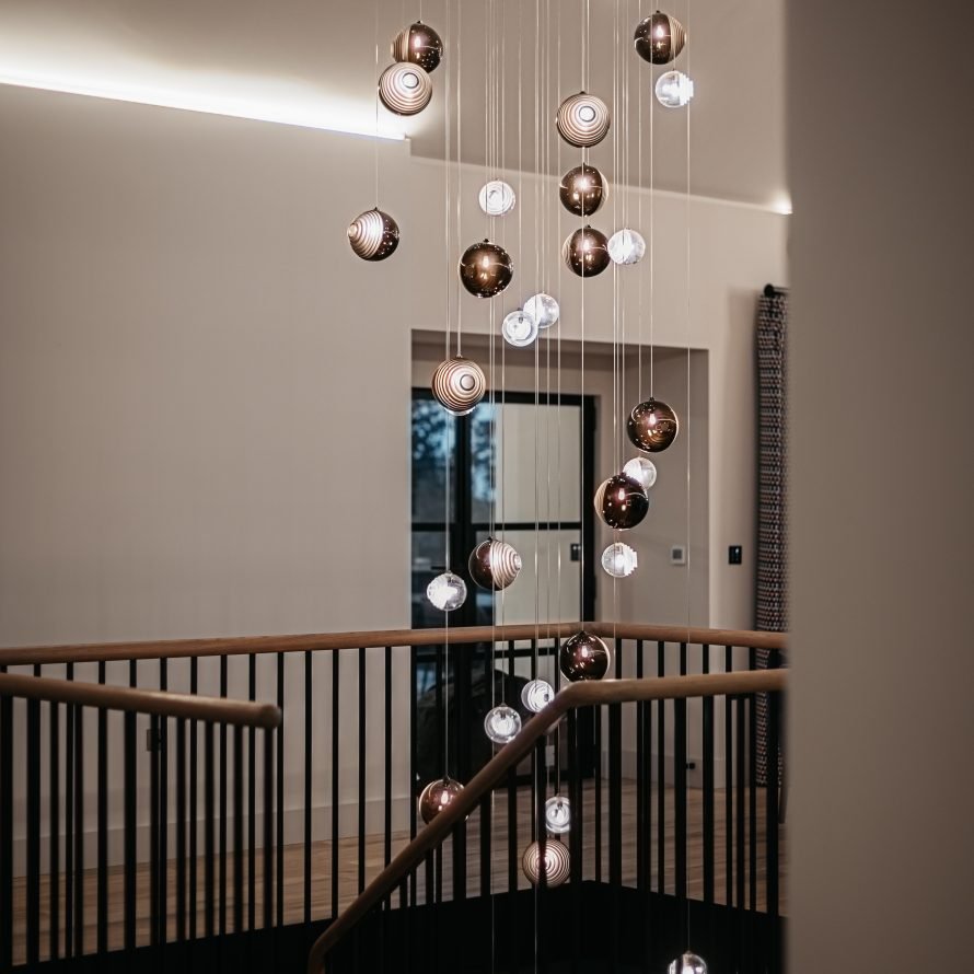 Cascade Modern Metal & Glass Chandelier