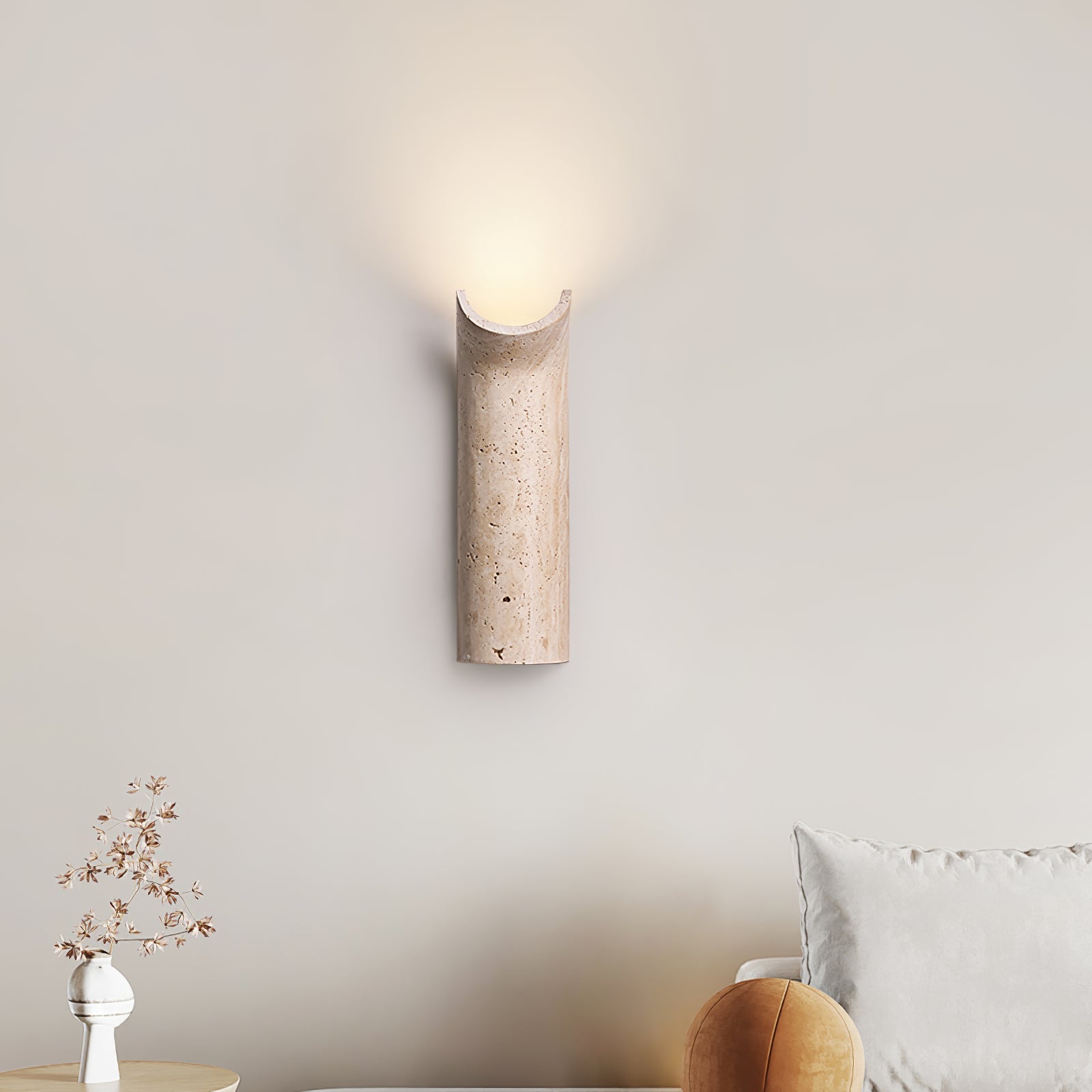 Lycoris Travertine Tapered Wall Light