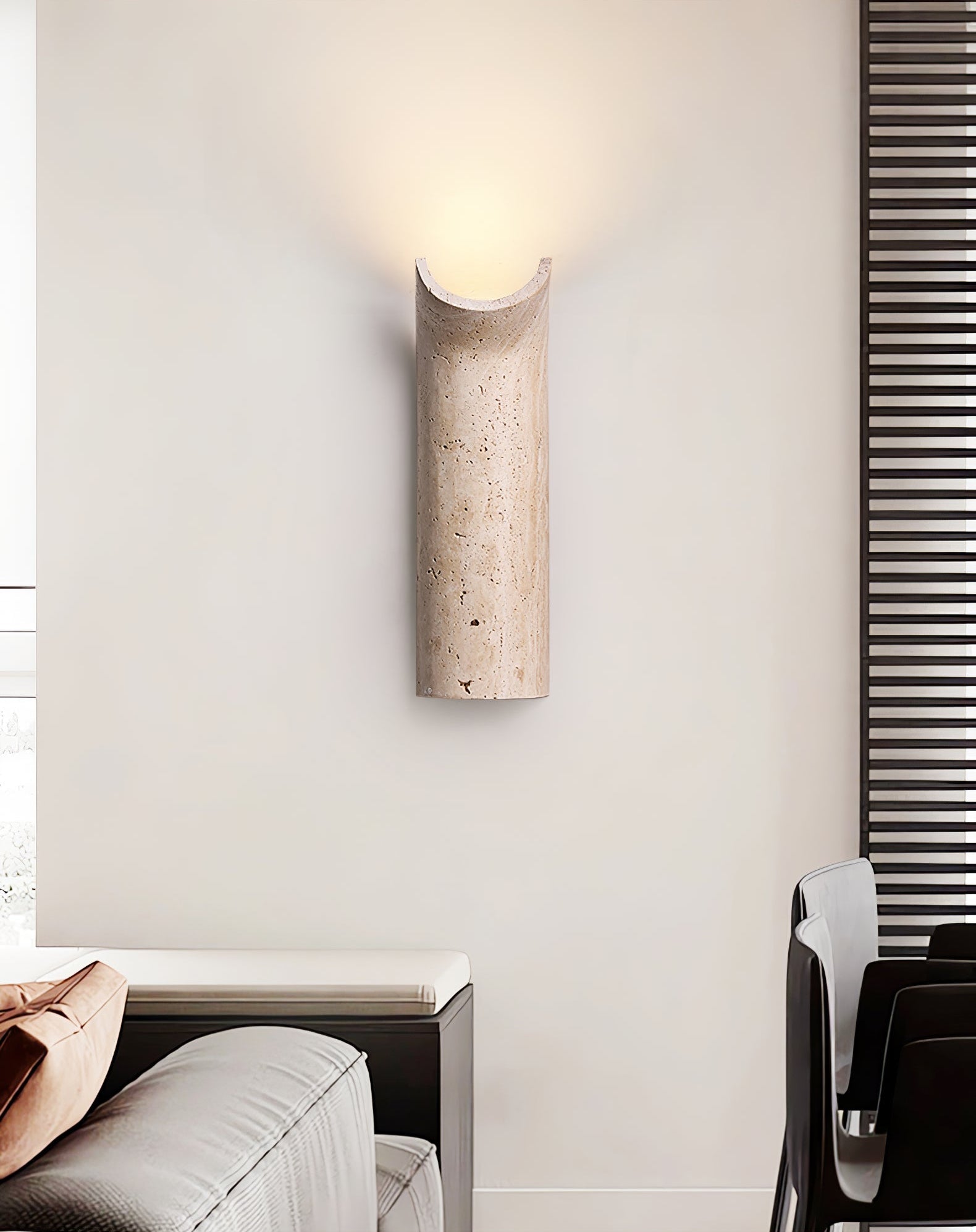 Lycoris Travertine Tapered Wall Light