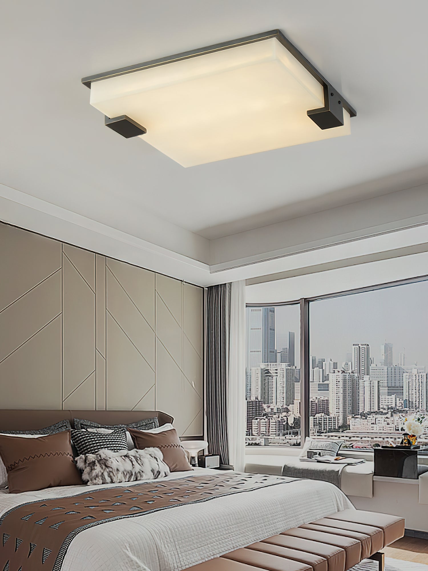 Muse Modern Minimalist Alabaster Flush Mount Ceiling Light - Letslighting
