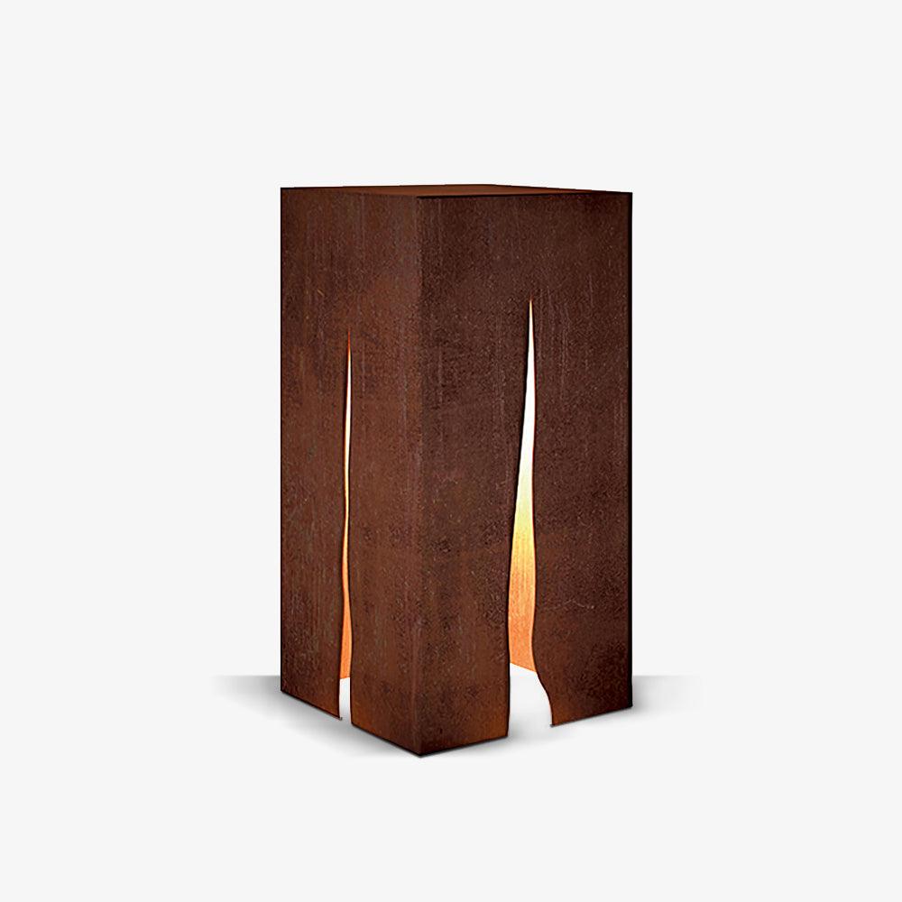Outdoor Light Crack Cube Rust-Colored Frame for Garden | Letslighting