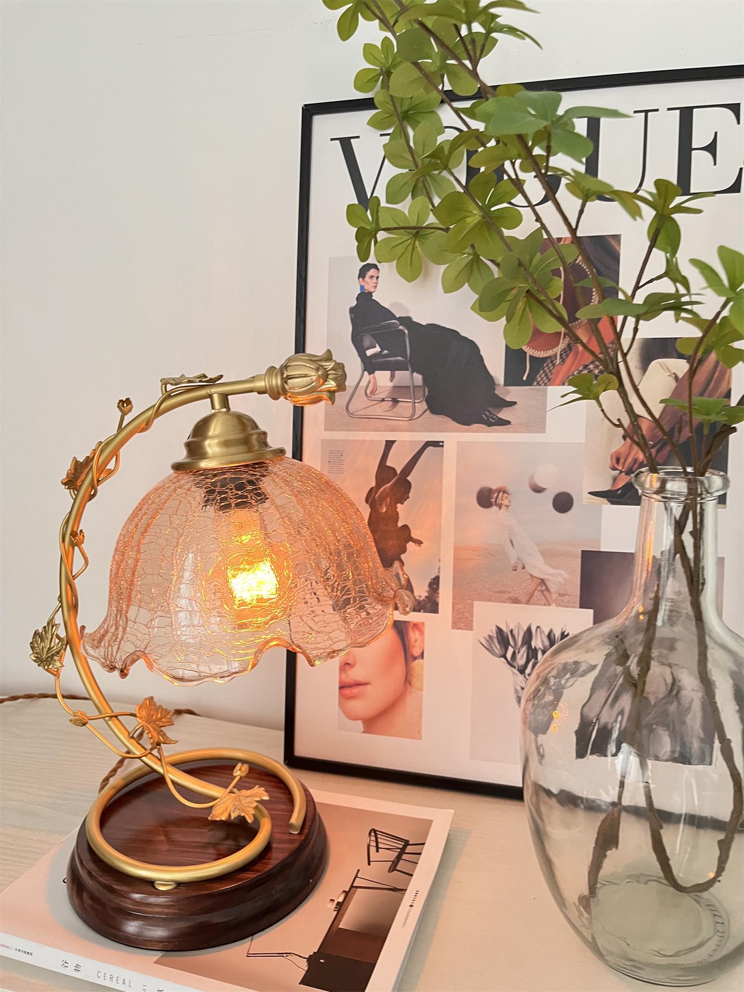 Flarce Brass Wood Table Lamp - Letslighting