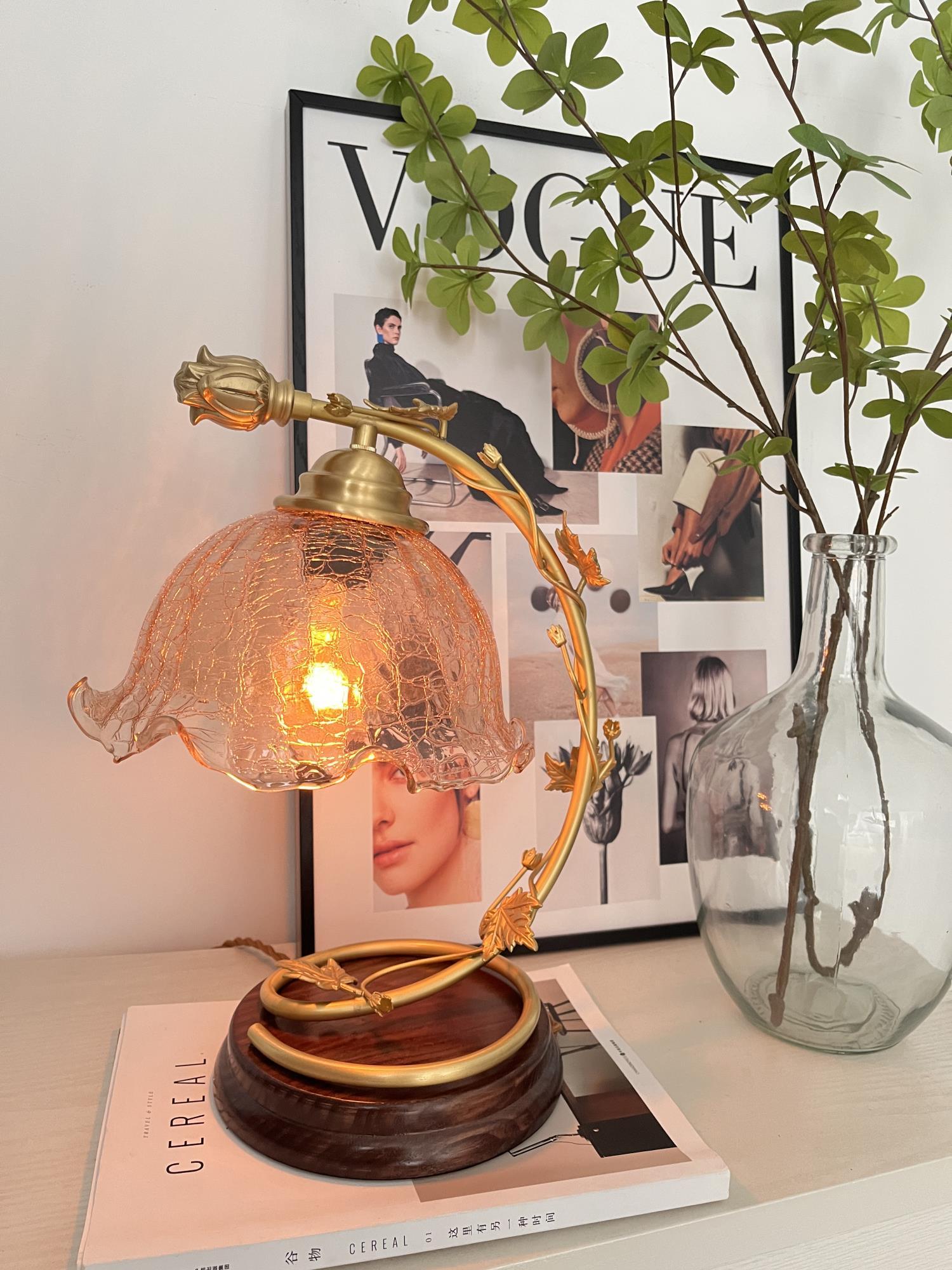 Flarce Brass Wood Table Lamp - Letslighting