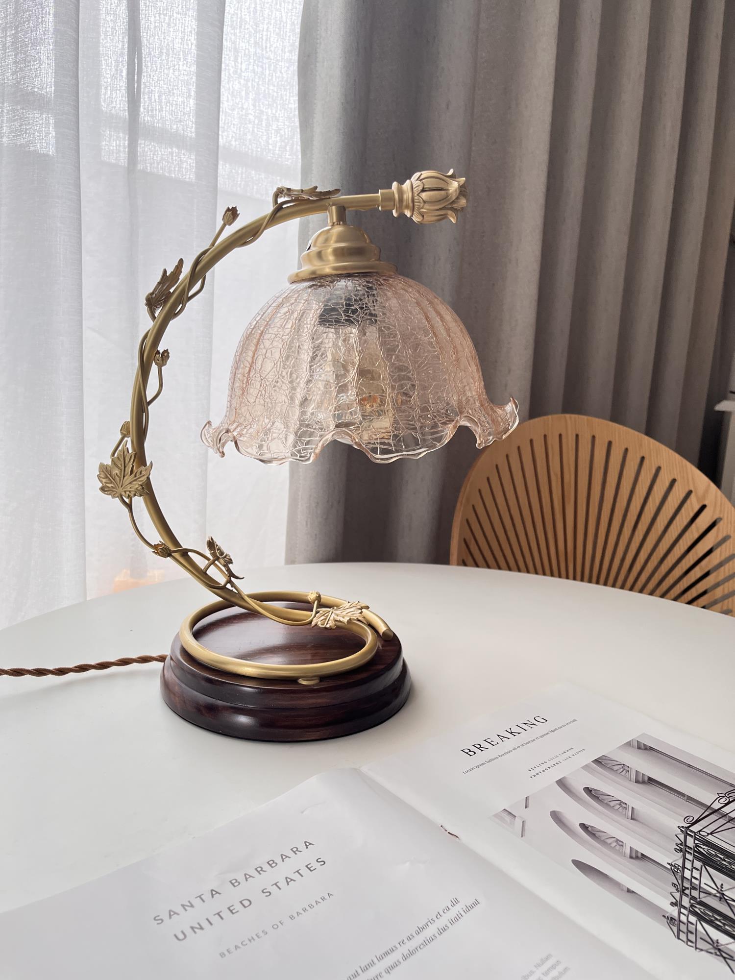 Flarce Brass Wood Table Lamp - Letslighting