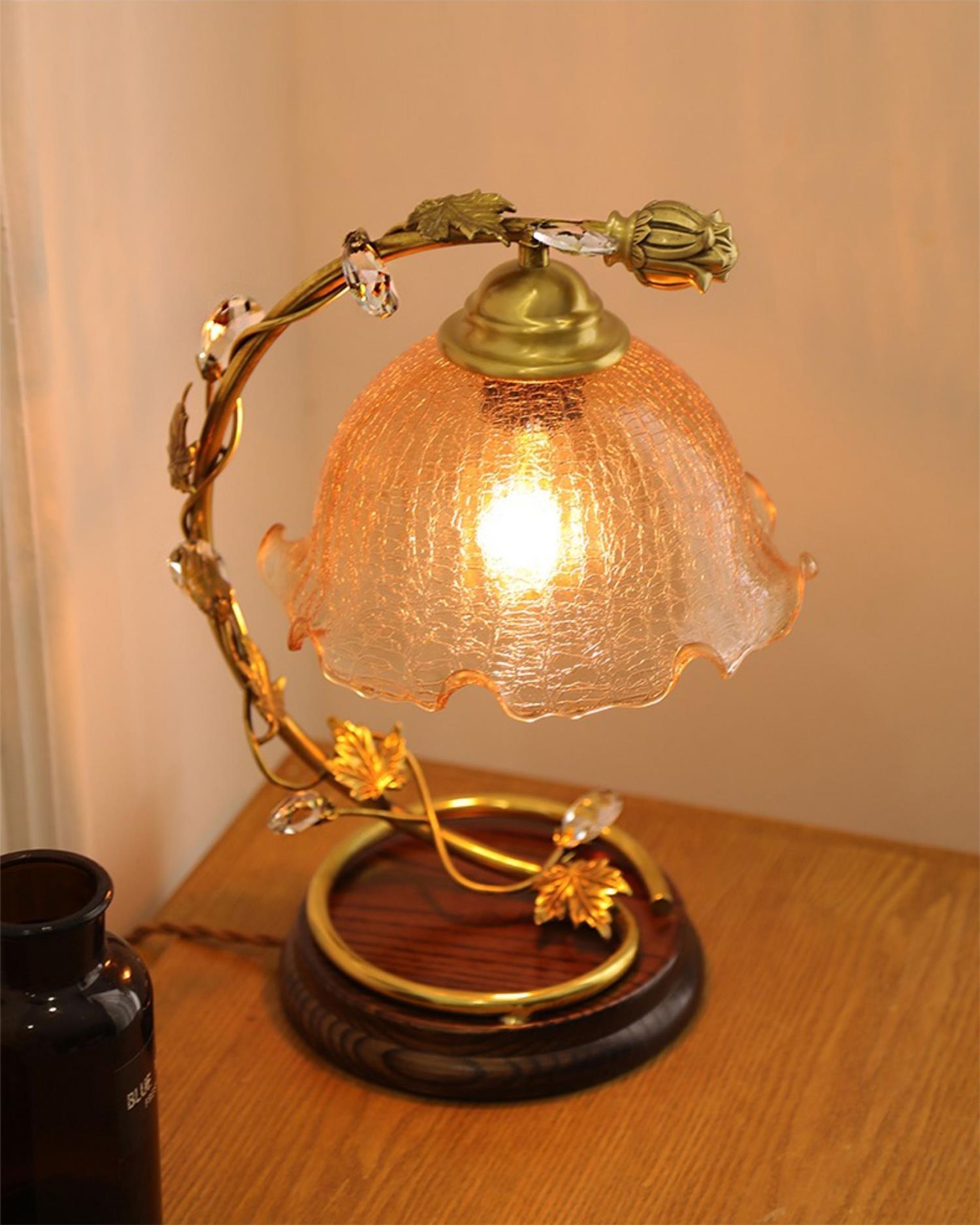 Flarce Brass Wood Table Lamp - Letslighting