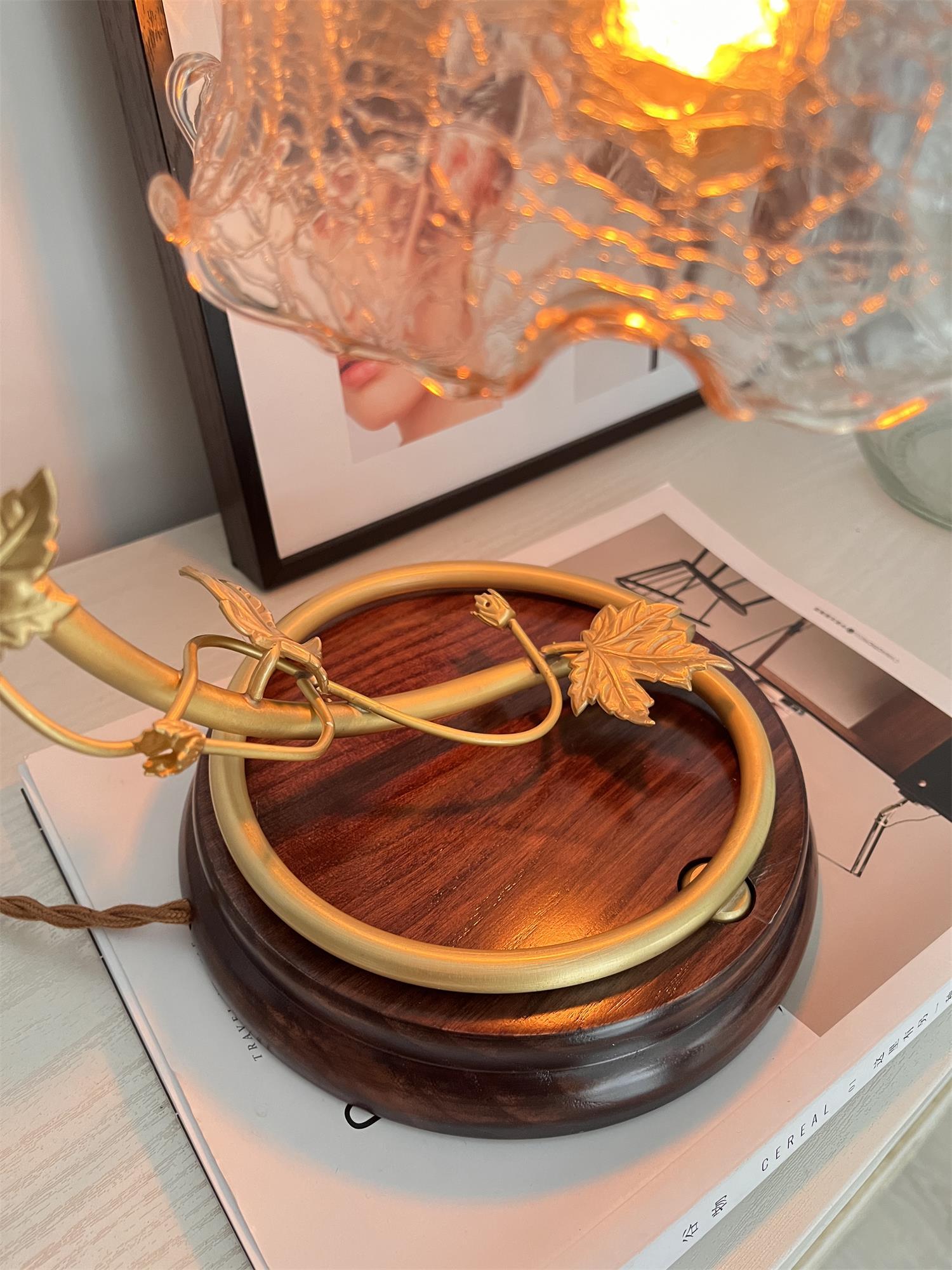 Flarce Brass Wood Table Lamp - Letslighting