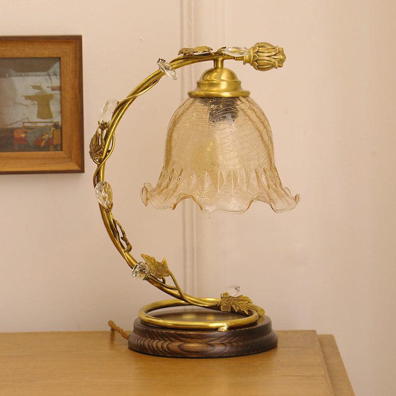 Flarce Brass Wood Table Lamp - Letslighting