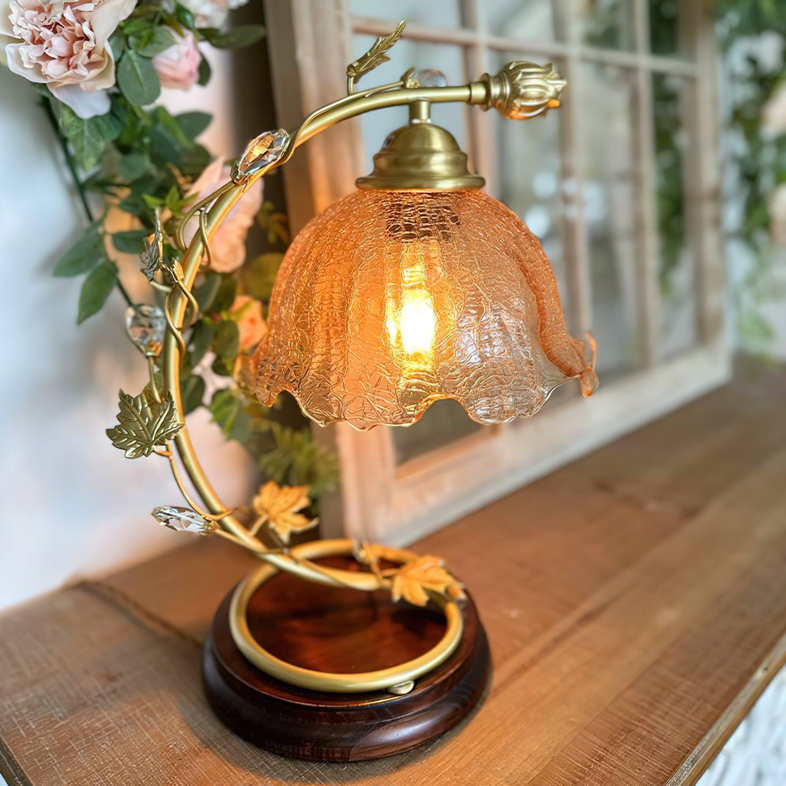 Flarce Brass Wood Table Lamp - Letslighting