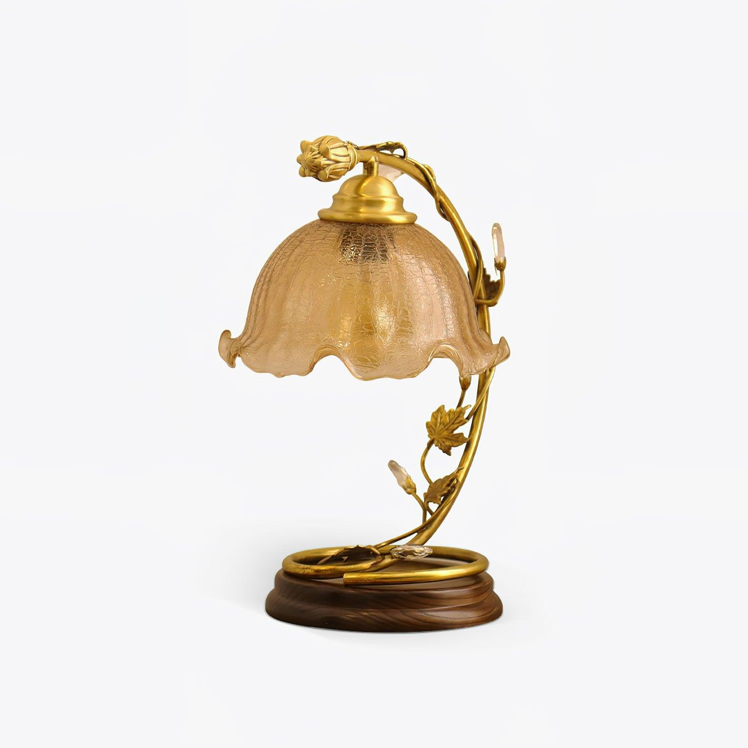 Flarce Brass Wood Table Lamp - Letslighting