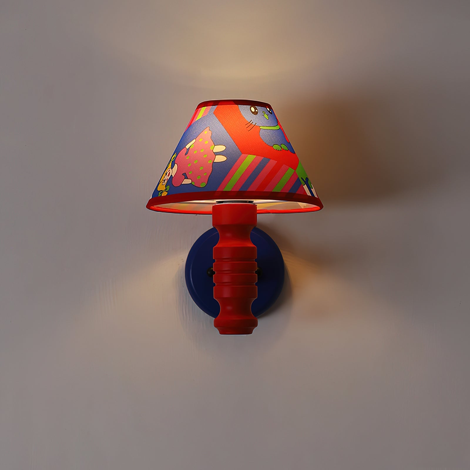 Wall Lamp with Cartoon Fabric Shade and Arm Kids Room - Letslighting