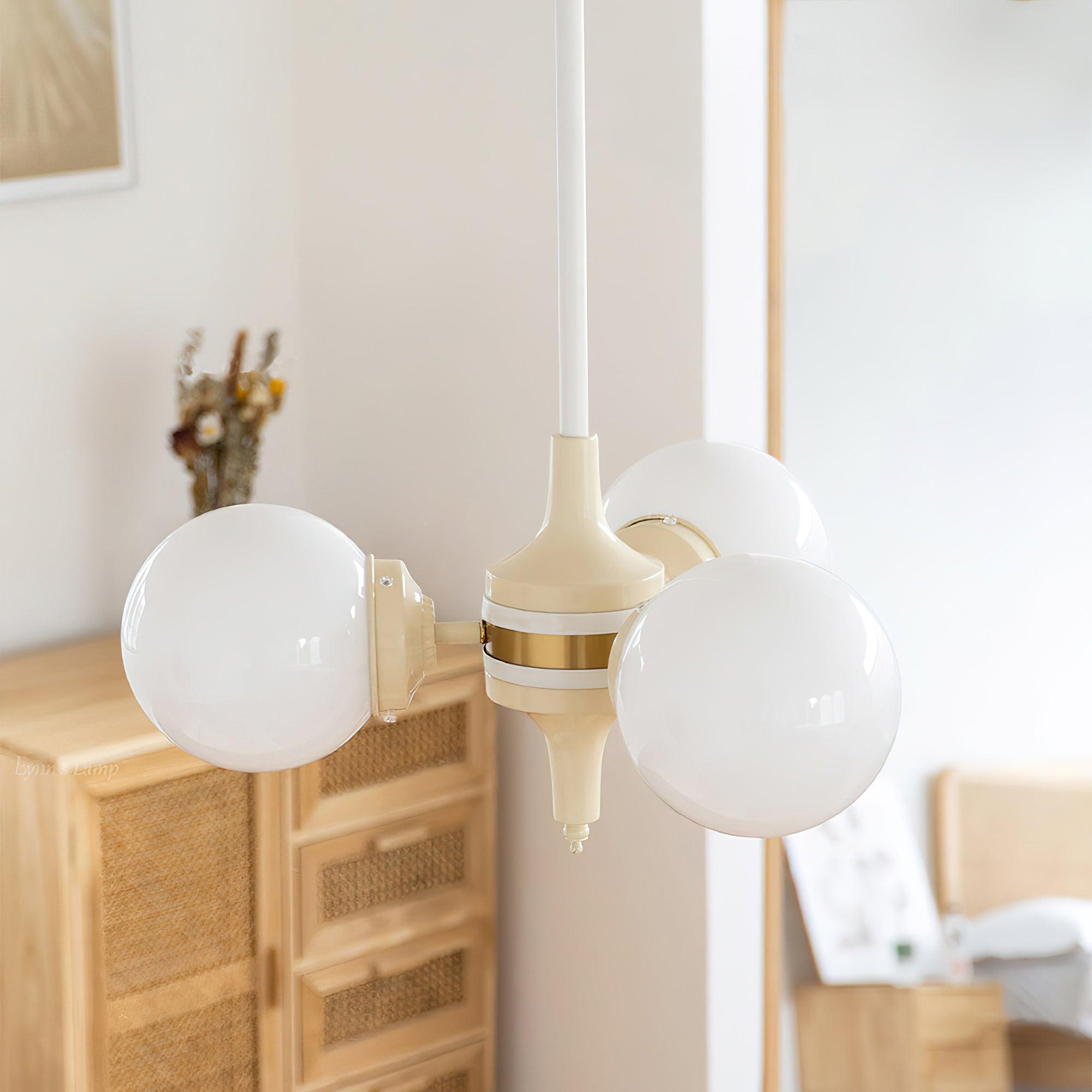 Lustra Chandelier Globe Cream Modern - Letslighting