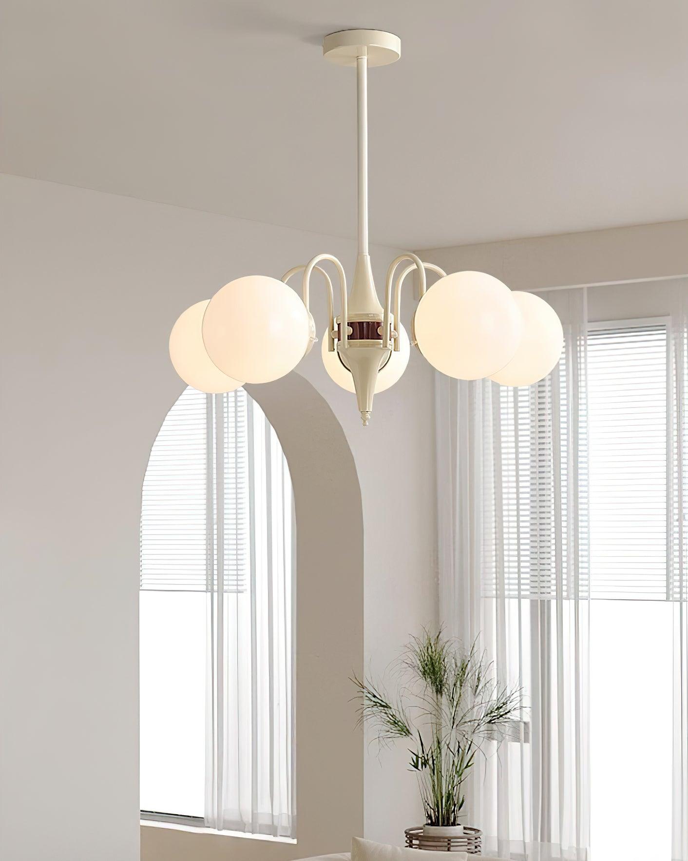 Lustra Chandelier Globe Cream Modern - Letslighting